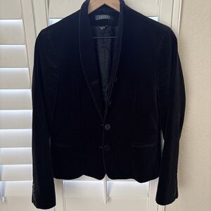 Women’s Lauren Ralph Lauren Velvet 4 Button Blazer Jacket Black Size 8, Medium